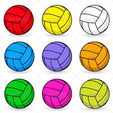 Cartoon Volleyball In Different Colors Cartoon Volleyball Volleyball Color