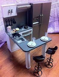 Ooak Barbie Kitchen 1 6 Scale Furniture Bar Stools Dishes Food Accessories Barbie Kitchen Barbie Doll House Barbie House