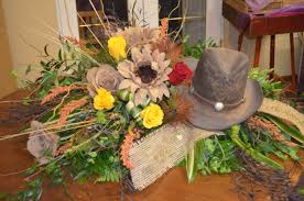 Custom Made Casket Spray For A True Cowboy Made From A Mixture Of Permanent And Fresh Botanicals An Casket Flowers Funeral Flower Arrangements Funeral Flowers