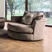 Sm5142br Ch Bonaventura Brown Plush Microfiber Swivel Oversized Round Accent Chair Swivel Barrel Chair Swivel Chair Chair And A Half