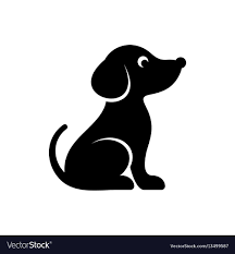 Black And White Boxer Dog Vector Cute Black Dog Icon Vector Image On Vectorstock Dog Icon Black And White Dog Black Dog