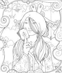 Geisha Playing Card Coloring Page