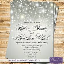 Silver Bokeh Wedding Invitation Winter Wedding Invite Falling Snow Sparkles Gray Glit Winter Wedding Invitations Winter Invitations Wedding Invitation Kits