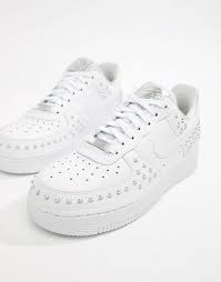 Nike White Studded Air Force 1 Trainers White Nikes Nike Air Force White Nike