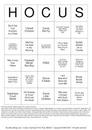 Hocus Pocus Bingo Cards To Download Print And Customize