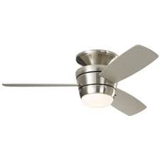 Shop Harbor Breeze Mazon 44 In Brushed Nickel Flush Mount Indoor Ceiling Fan With Light Kit And Remote Ceiling Fan With Light Flush Mount Ceiling Fan Fan Light