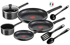Tefal Batterie De Cuisine Poeles Et Casseroles Brut 9 Pieces Tous Feux Dont Induction C2649202 Aluminium Noir 59 X 39 X 28 C Batterie De Cuisine Vaisselle Brut