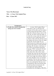 Doc Analysis Log A Clean Well Lighted Place Eko Rustamaji Academia Edu