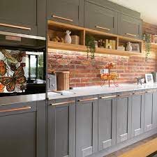 We did not find results for: Graphite Grey Howdens Fairford Kitchen With Quartz Top Oak Shelves Copper Handles And Exposed Brick Exposed Brick Kitchen Kitchen Layout Brick Kitchen