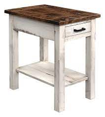 Petrified wood pedestal coffee table in cream, beige and black hues. Madison Rustic Barn Wood End Table From Dutchcrafters Amish Furniture