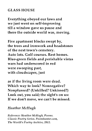 Heather Mchugh Glass House Classic Poems Poetry Poetry Words