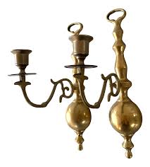 5 out of 5 stars. Pair Of Vintage Brass Wall Sconce Candle Holders Chairish