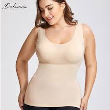 Delimira Womens Plus Size Tummy Control Shapewear Smooth Body Shaping Camisole Basic Tank Tops