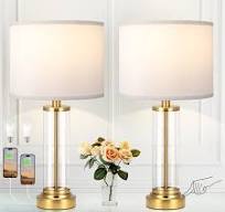 Lampes de chambre dorées Ensemble de 2 - Lampe de Martinique | Ubuy