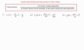 Transformarea fractiilor zecimale in fractii ordinare. Fractii Zecimale Fractii Zecimale Periodice Transformari