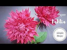 Crepe Paper Flower How To Make Paper Dahlia Flower From Crepe Paper Youtube Paper Flowers Paper Flowers Diy Paper Flower Tutorial