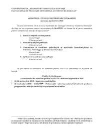 Examenul va avea 4 subiecte din algebră, analiză matematică, geometrie și trigonometrie, informatică. Brosura Admitere Master Septembrie 2018