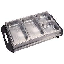 Megachef 4 Section Buffet Server Food Warmer In Stainless Steel Walmart Com Food Warmers Buffet Server Portable Food