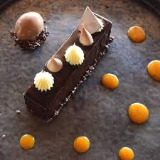 Plein Chocolat Sans Farine Biscuit Soaked With Aged Rhum Mousse Araguani Chantilly Jivara Namelaka Opalys Sauce Apric Basil Ice Cream Pastry Desserts