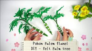 Cara Membuat Pohon Palem Artifisial Dari Kain Flanel Pohon Palem Pohon Kain Flanel