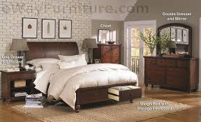 A full bedroom set takes the guesswork out of furnishing your bedroom, providing all the pieces you need in one cohesive design. Brown Cherry Sleigh Storage King Bed W Drawers Master Bedroom Furniture Set Ebay