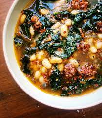Spicy White Bean And Chorizo Soup With Kale By Saratane Quick Easy Recipe The Feedfeed Recipe Kale Recipes Chorizo Soup White Bean Soup