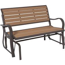 Lifetime Wood Alternative Patio Glider Bench 60055 The Home Depot Patio Glider Metal Outdoor Furniture Wood For Sale
