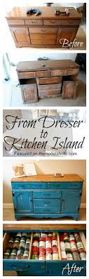 Don't have a kitchen island? Remodelaholic Colorful Dresser To Kitchen Island Upcylce Diy Kitchen Island Dresser To Kitchen Island Diy Furniture