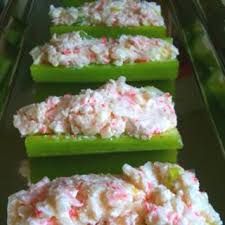 Imitation Crab Meat With Cream Cheese On Celery Sounds Kinda Interesting Imitation Crab Recipes Crab Recipes Crab Recipes Healthy
