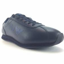 Baskets basses logotypées en toile tissée effet jean, à bout rond. Baskets Armani Jeans 06533 Noir Homme Zeshoes Com