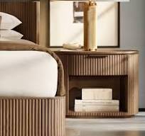 Ferly Factory Customization Luxury Wooden Modern Drawer Bedroom Furniture  Bedside Table Solid Oak Large Open Nightstand