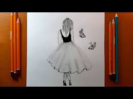 Disegni facili da copiare a matita. Disegni Facili Come Disegnare Una Ragazza Con Farfalla Per Principianti Schizzo A Matita Youtube