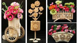 For those who want a clean, calm, cosy space with natural materials. Handmade Decorative Items With Popsicle Sticks Jute Rope And Metal Wire Handicraft Home Decor Youtube