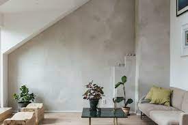 betonlook verf over behang woonkamer muur slaapkamer betonlook interieur woonkamer