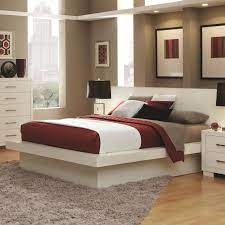Eliminates the need for a box spring or foundation; Coaster Jessica Queen Platform Bed With Rail Seating And Lights A1 Furniture Mattress Platform Beds Low Profile Beds