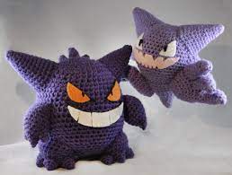 Gengar And Haunter I Crocheted Crochet Patterns Crochet Infinity Scarf Pattern Scarf Crochet Pattern