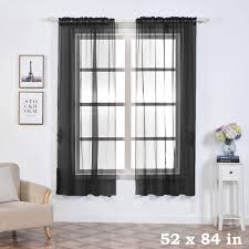 Lush decor grommet sheer/blackout lined window curtain panels (set of 2) 21. 52 X 84 Inch Black Sheer Organza Backdrop Drapes Curtains Panels