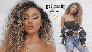 All in all, this hairstyle is great for any kind of event and adds a romantic feel to your outfit. Get Ready With Me Makeup Curly Hair Outfit Spring Casual Youtube