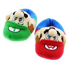 Get Comfy In These Soft Super Mario Brothers Slippers These Cozy Slippers Feature Soft Plush Uppers Slip Resistant Mario And Luigi Mario Brothers Super Mario
