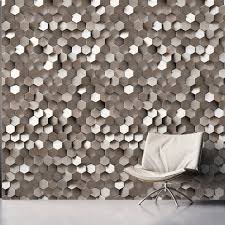 Custom your desktop with interactive 3d live wallpapers. Hexagon 3d Grey Digital Mural Wallpaper