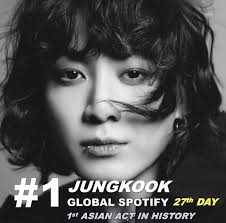 Jungkook is the 1ST and ONLY ASIAN ACT to chart at No.1 for 27 days
