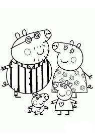 Pig Family In Pajamas High Quality Free Coloring From The Category Peppa Pig Peppa Pig Colouring Peppa Pig Coloring Pages Christmas Present Coloring Pages