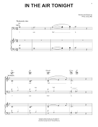 I can feel it coming in the air tonight.oh lord. Duncan Sheik In The Air Tonight Sheet Music Pdf Notes Chords Broadway Score Piano Vocal Guitar Right Hand Melody Download Printable Sku 171534