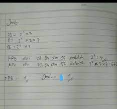 Jawaban pg ayo kita berlatih 1.8 halaman 98, 99, 100 mtk kelas 7 (bilangan) ayo kita berlatih 1.8. Fpb Dari 28 84 Dan 96 Adalah Brainly Co Id