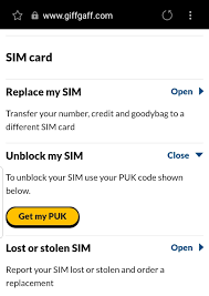 Giffgaff sims are sent out unlocked, so you must have entered a pin in order to turn the sim lock on. Sim The Giffgaff Community