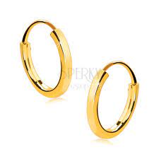 I would have given them a 5 star but i had to get help fastening them. Small Round Earrings In 14k Gold Thin Square Shoulders Shiny Surface 13 Mm Jewellery Eshop Eu
