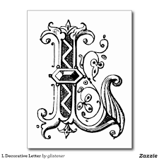 L Decorative Letter Postcard Zazzle Com In 2021 Decorative Letters Ink Lettering Lettering