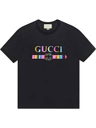 Gucci Metallic Logo Print Cotton Jersey T Shirt In Black Modesens Oversized Tshirt Gucci Shirts Shirts