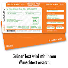 Wir bieten billig flug angebote weltweit. Einladungskarten Als Flugticket Orange Online Gestalten