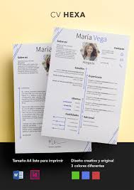 Es un cv que cada vez más se utiliza por encima del currículum cronológico ya que. Curriculum Vitae Modelo Hexa Descargar Plantilla De Cv